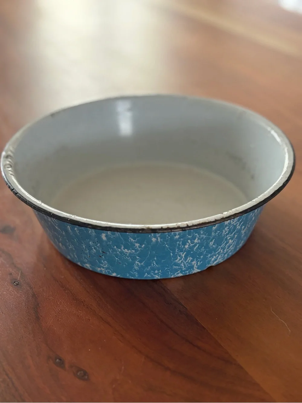 Blue Speckled Enamel Bakeware Bowl - Classic Kitchen Dish